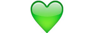 Corazón verde. Corazón verde.