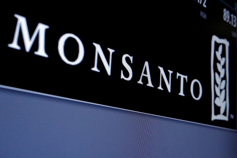 El logotipo de Monsanto en la bolsa de Nueva York El logotipo de Monsanto en la bolsa de Nueva York