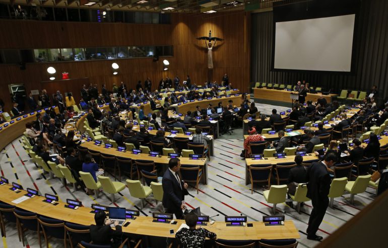 Vista general durante la cumbre sobre refugiados y migrantes en la ONU este lunes 19 de septiembre de 2016. Vista general durante la cumbre sobre refugiados y migrantes en la ONU este lunes 19 de septiembre de 2016.