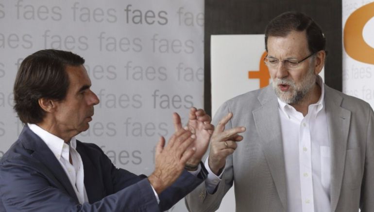 José María Aznar y Mariano Rajoy en el campus de FAES de 2015 José María Aznar y Mariano Rajoy en el campus de FAES de 2015