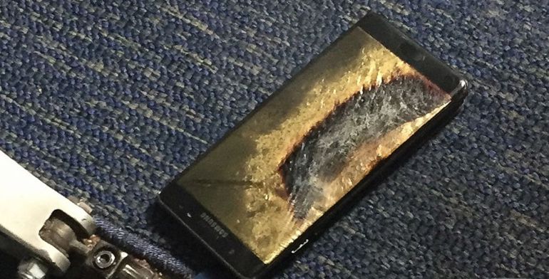 El Samsung Galaxy Note 7 afectado. El Samsung Galaxy Note 7 afectado.