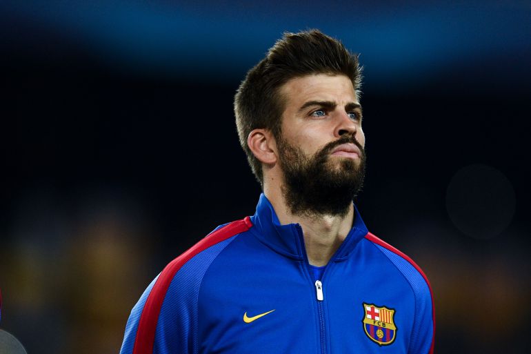 Piqué, antes de un partido con el Barça Piqué, antes de un partido con el Barça