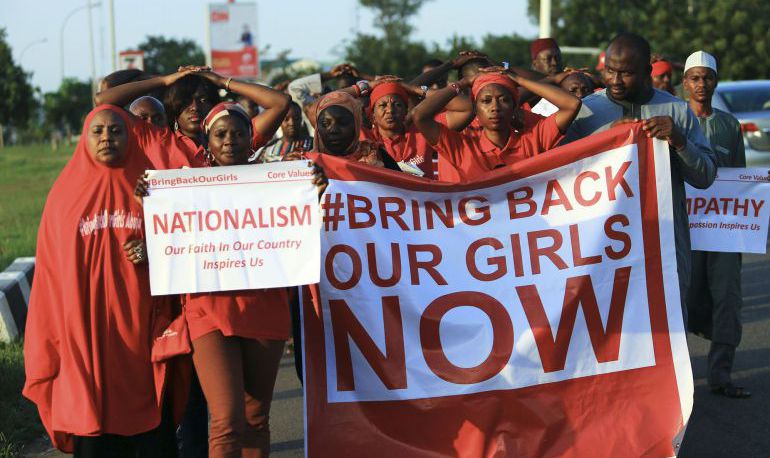 Varias activistas protestan por el secuestro de 200 niñas a manos del grupo terrorista Boko Haram (Imagen de archivo). Varias activistas protestan por el secuestro de 200 niñas a manos del grupo terrorista Boko Haram (Imagen de archivo).