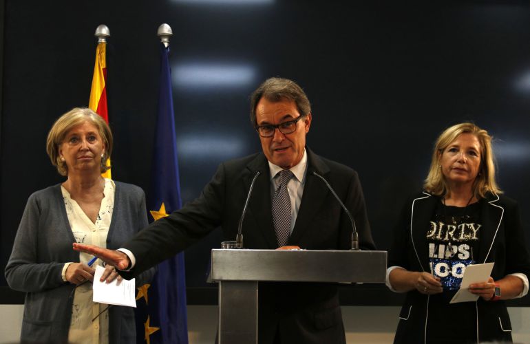 Artur Mas, junto con Irene Rigau y Joana Artur Mas, junto con Irene Rigau y Joana