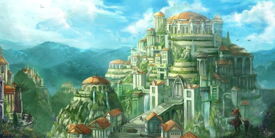 Ilustración del mundo de Asgard. Ilustración del mundo de Asgard.