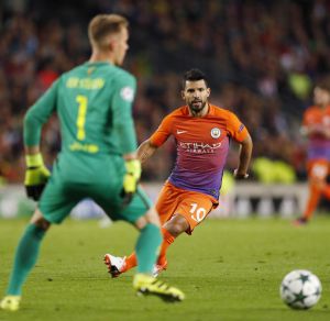 Agüero, en la recta final del partido. Agüero, en la recta final del partido.