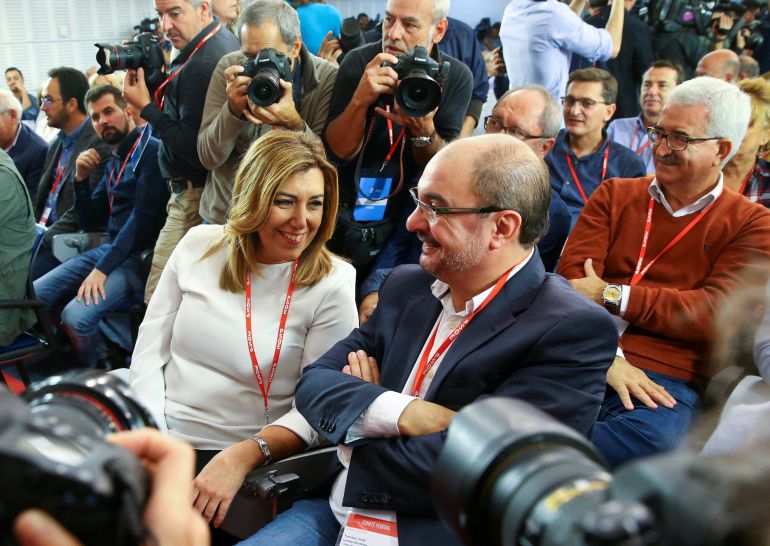 Susana Diaz (Andalucía) y Javier Lambán (Aragón), durante el Comité Federal. Susana Diaz (Andalucía) y Javier Lambán (Aragón), durante el Comité Federal.