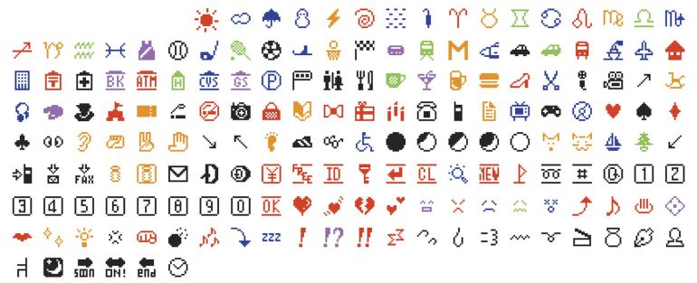 El conjunto original de los 176 emojis que incorpora el MoMA. El conjunto original de los 176 emojis que incorpora el MoMA.
