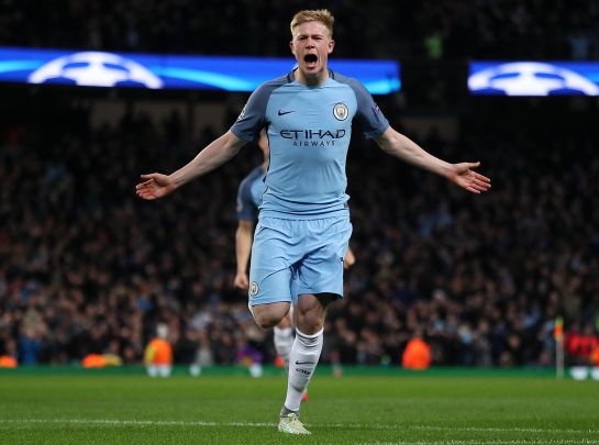 Kevin de Bruyne celebra su gol. Kevin de Bruyne celebra su gol.
