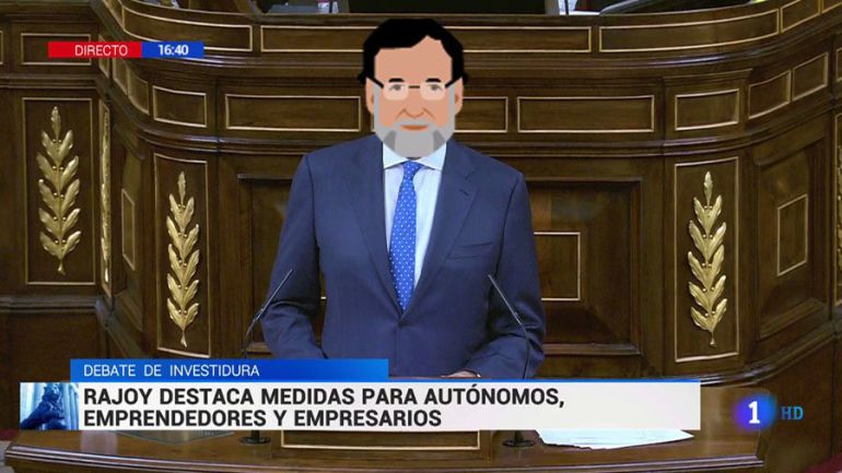 Ejemplo de 'meme' de Rajoy durante el debate de investidura Ejemplo de 'meme' de Rajoy durante el debate de investidura