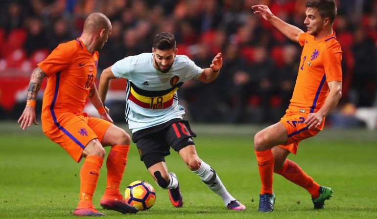 El belga Yannick Carrasco, en el amistoso que acabó en empate entre Holanda y Bélgica (1-1). El belga Yannick Carrasco, en el amistoso que acabó en empate entre Holanda y Bélgica (1-1).