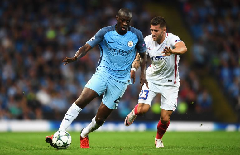 El costamarfileño, Yaya Touré, durante un partido de Champions. El costamarfileño, Yaya Touré, durante un partido de Champions.