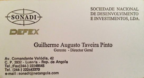 Su tarjeta de visita como representante de SONADI y de DEFEX Su tarjeta de visita como representante de SONADI y de DEFEX