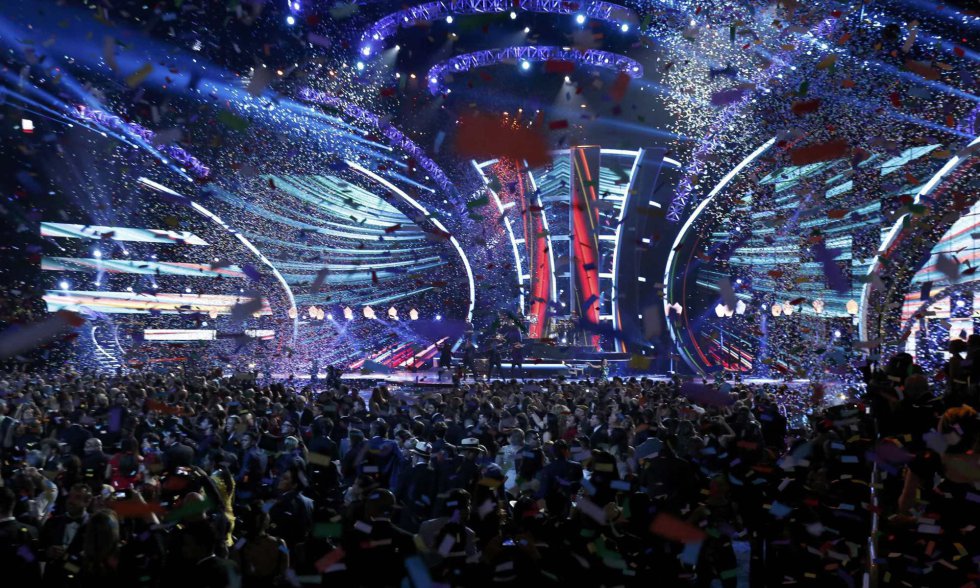 Plano general del escenario de los Grammy Latinos celebrados en Las Vegas, Nevada. Plano general del escenario de los Grammy Latinos celebrados en Las Vegas, Nevada.