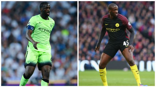 Yaya Touré, en el encuentro en el Bernabéu (izquierda) y en el partido de este sábado (derecho) Yaya Touré, en el encuentro en el Bernabéu (izquierda) y en el partido de este sábado (derecho)