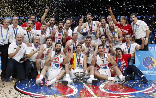 España, con su medalla de oro en el Eurobasket 2015. España, con su medalla de oro en el Eurobasket 2015.
