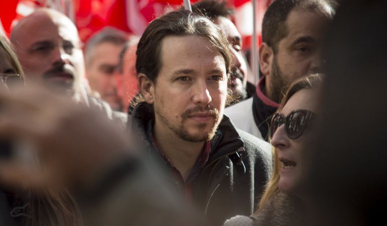 El líder de Podemos, Pablo Iglesias, durante su participación en una manifestación sindidal. El líder de Podemos, Pablo Iglesias, durante su participación en una manifestación sindidal.