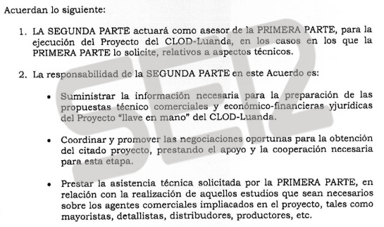 Condiciones contempladas en el acuerdo. Condiciones contempladas en el acuerdo.