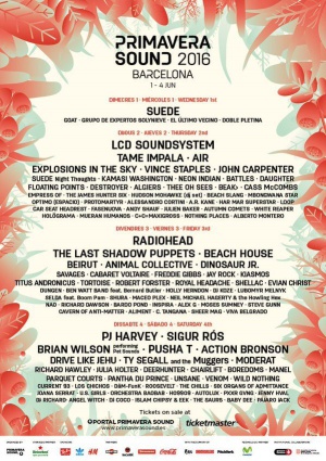 Cartel de la edición de este año del Primavera Sound Cartel de la edición de este año del Primavera Sound