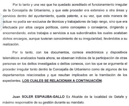 Caso Teatro: La Policía acusa al senador Juan Soler de amañar contratos cuando era alcalde de Getafe Caso Teatro: La Policía acusa al senador Juan Soler de amañar contratos cuando era alcalde de Getafe