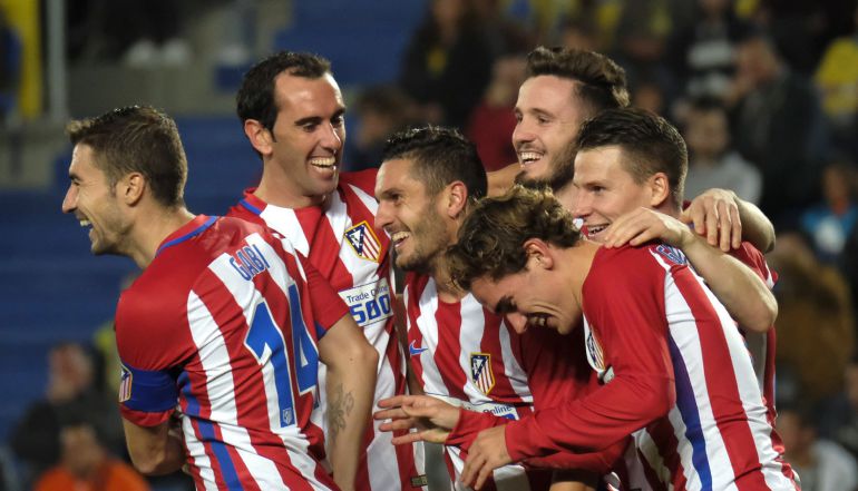Los jugadores del Atlético celebran el tanto de Griezmann Los jugadores del Atlético celebran el tanto de Griezmann
