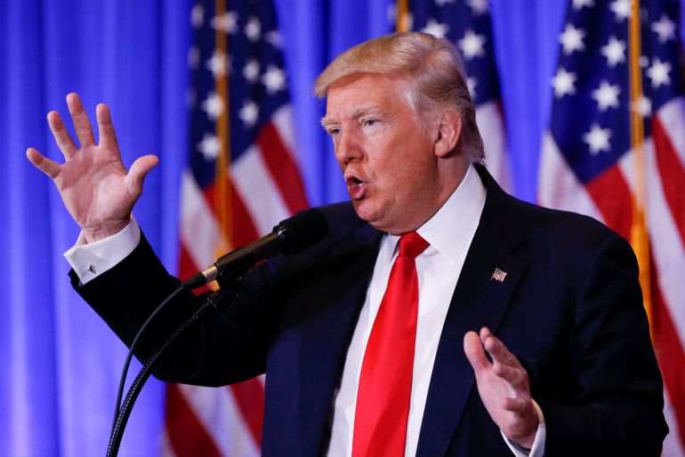Donald Trump, durante su primera rueda de prensa tras ganar las elecciones en EEUU. Donald Trump, durante su primera rueda de prensa tras ganar las elecciones en EEUU.