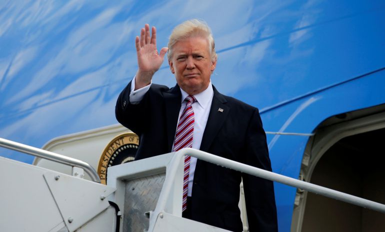 El presidente Trump a su llegada a Filadelfia a bordo del Air Force One El presidente Trump a su llegada a Filadelfia a bordo del Air Force One