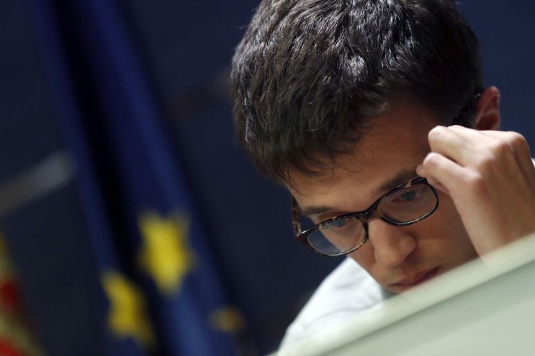 El portavoz de Unidos Podemos, Íñigo Errejón El portavoz de Unidos Podemos, Íñigo Errejón