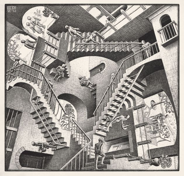 La litografía 'Relatividad', 1953. La litografía 'Relatividad', 1953.