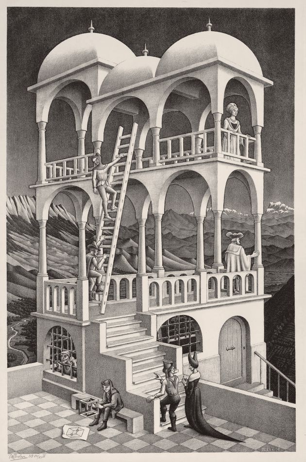 La litografía 'Belvedere', 1958. La litografía 'Belvedere', 1958.