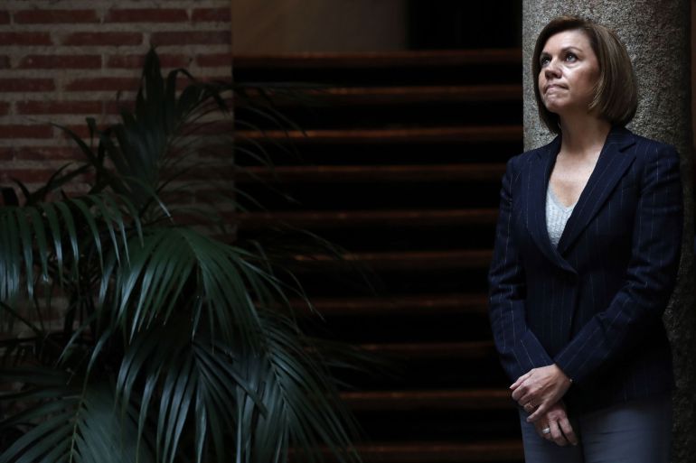 La secretaria general del Partido Popular y ministra de Defensa, Maria Dolores de Cospedal, en la sede de la FEMP La secretaria general del Partido Popular y ministra de Defensa, Maria Dolores de Cospedal, en la sede de la FEMP