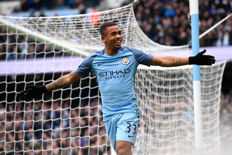 Gabriel Jesús celebra un gol con el City Gabriel Jesús celebra un gol con el City