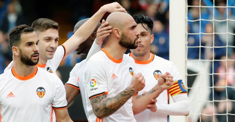 Zaza celebra su primer gol como valencianista Zaza celebra su primer gol como valencianista