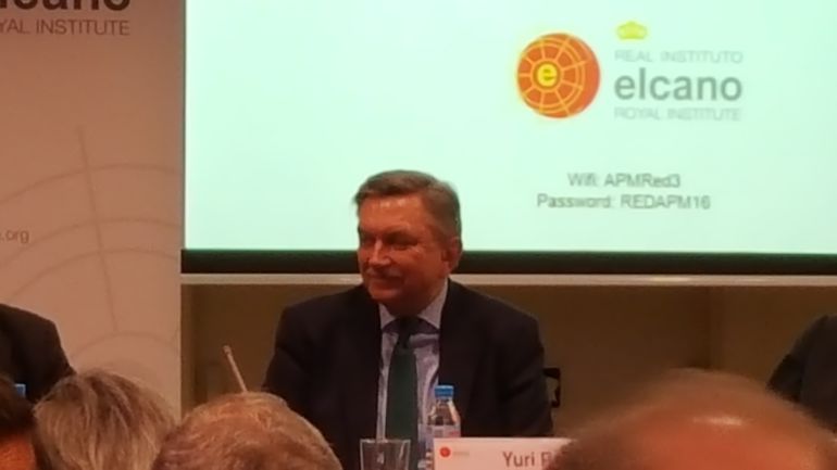 El Embajador Ruso en España, durante su conferencia en el REal Instituto ElCano El Embajador Ruso en España, durante su conferencia en el REal Instituto ElCano