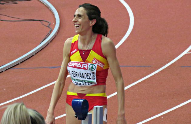 Nuria Fernández después de meterse en la final de 3.000 metros en Belgrado Nuria Fernández después de meterse en la final de 3.000 metros en Belgrado