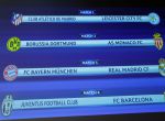 A screen shows the order of the draw of the UEFA Champions League quarterfinals, in Nyon, Switzerland March 17, 2017. REUTERS/Denis Balibouse