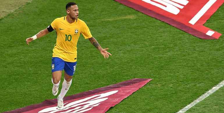 Neymar Jr., con la selección de Brasil. Neymar Jr., con la selección de Brasil.