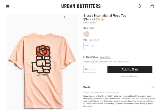La camiseta de Urban Outfitters. La camiseta de Urban Outfitters.