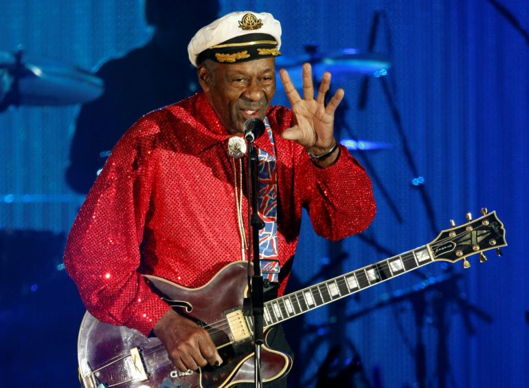 Chuck Berry durante su actuación en el baile de la Rosa en Mónaco el 28 de marzo de 2009 Chuck Berry durante su actuación en el baile de la Rosa en Mónaco el 28 de marzo de 2009