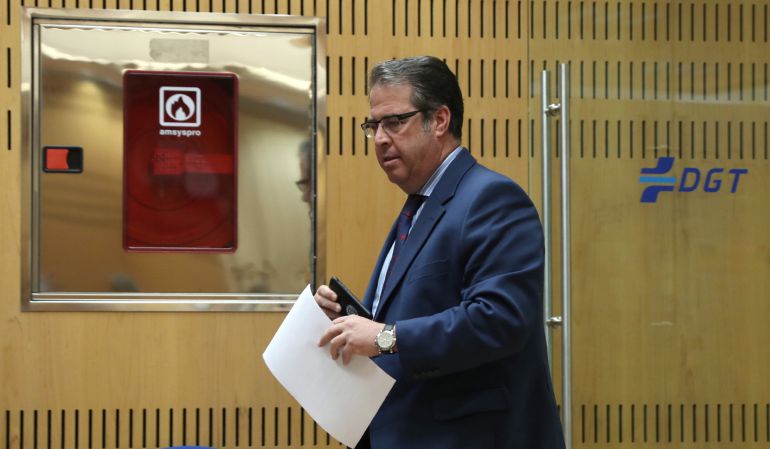 El director general de Tráfico, Gregorio Serrano, a su llegada a la rueda de prensa que ha ofrecido en la sede de la Dirección General en Madrid El director general de Tráfico, Gregorio Serrano, a su llegada a la rueda de prensa que ha ofrecido en la sede de la Dirección General en Madrid