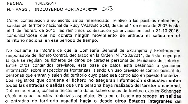 Escrito de contestación de la Policía al que ha tenido acceso la SER Escrito de contestación de la Policía al que ha tenido acceso la SER