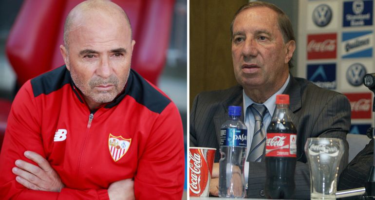 Jorge Sampaoli y Carlos Bilardo Jorge Sampaoli y Carlos Bilardo