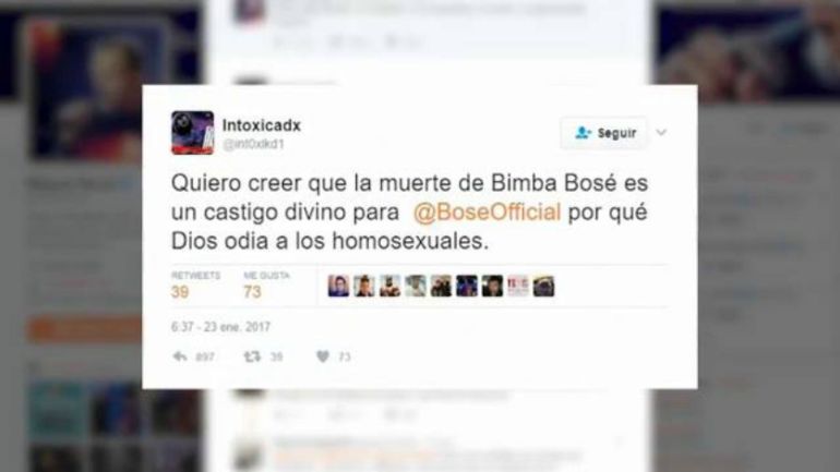 Tweet sobre la muerte de Bimba Bosé Tweet sobre la muerte de Bimba Bosé