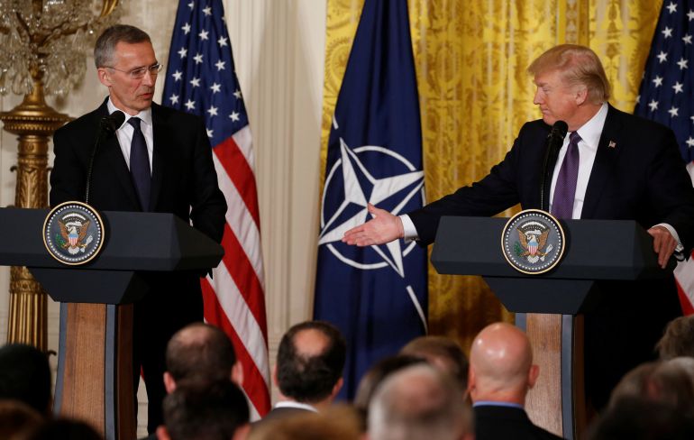 El presidente de EEU,Donald Trump, junto al secretario general de la OTAN, Jens Stoltenberg El presidente de EEU,Donald Trump, junto al secretario general de la OTAN, Jens Stoltenberg