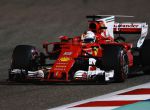 BAHRAIN, BAHRAIN - APRIL 16: Sebastian Vettel of Germany driving the (5) Scuderia Ferrari SF70H on track during the Bahrain Formula One Grand Prix at Bahrain International Circuit on April 16, 2017 in Bahrain, Bahrain. (Photo by Clive Mason/Getty Images)