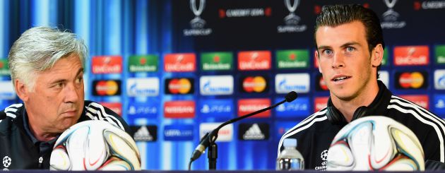 Ancelotti y Bale, durante una rueda de prensa Ancelotti y Bale, durante una rueda de prensa