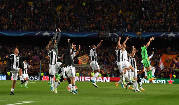 La Juventus celebra su pase a semifinales. La Juventus celebra su pase a semifinales.