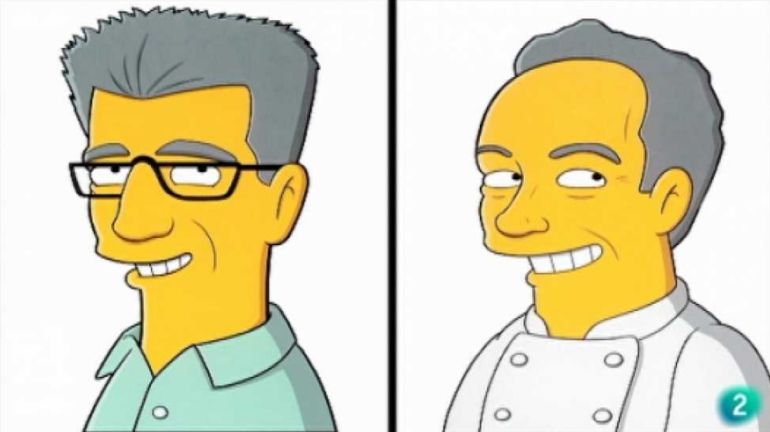 Ferran Adrià, dibujado por los creadores de 'Los Simpson'. Ferran Adrià, dibujado por los creadores de 'Los Simpson'.