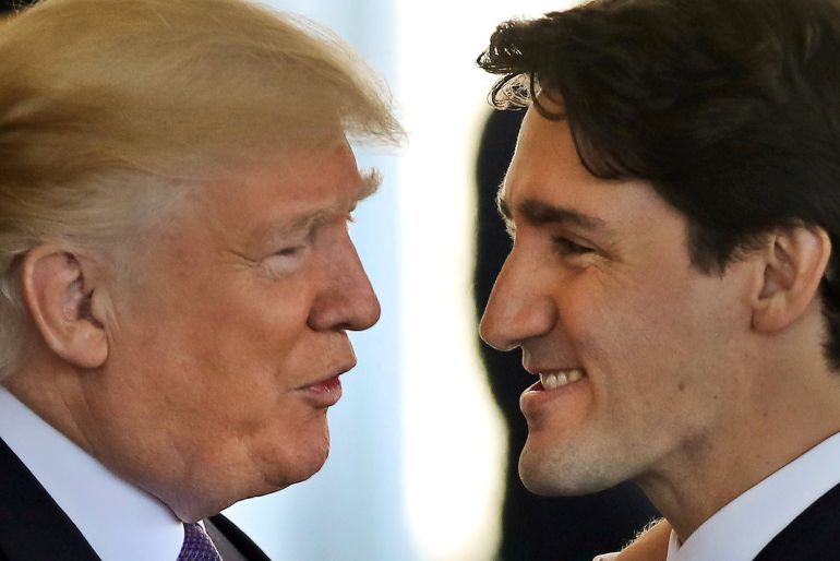 El presidente de Estados Unidos, Donald Trump, en un encuentro con el presidente de Canadá Justin Trudeau El presidente de Estados Unidos, Donald Trump, en un encuentro con el presidente de Canadá Justin Trudeau