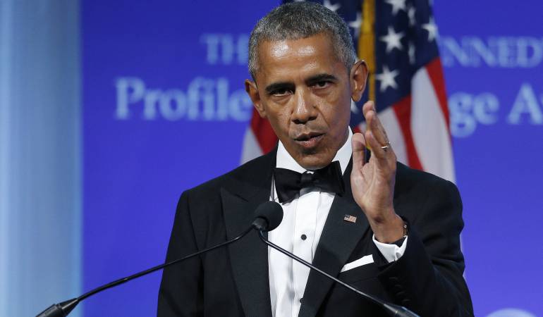 El expresidente de EEUU, Barack Obama, en Boston. El expresidente de EEUU, Barack Obama, en Boston.